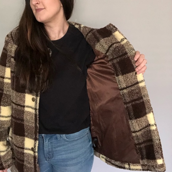 BOGO 🎉 🆕 Sanctuary Teddy Coat Sherpa Plaid Jacket - Picture 6 of 11
